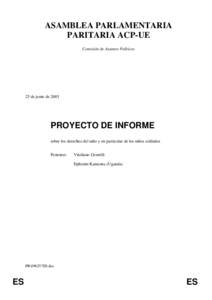 ASAMBLEA PARLAMENTARIA PARITARIA ACP-UE Comisión de Asuntos Políticos 25 de junio de 2003