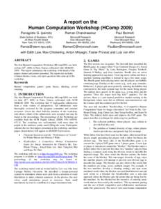 Knowledge / ESP game / Actor model / Academia / Machine learning / Computer science / Game theory / Labeling theory / Data mining / Formal sciences / Science / Human-based computation