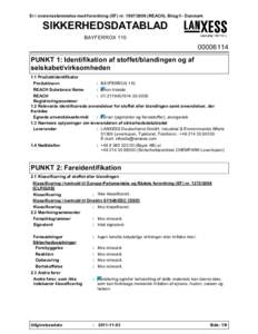 Er i overensstemmelse med forordning (EF) nrREACH), Bilag II - Danmark  SIKKERHEDSDATABLAD BAYFERROX