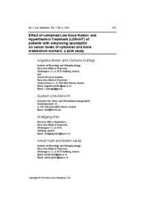 Int. J. Low Radiation, Vol. 7, No. 6, 2010  Effect of combined Low-Dose Radon- and