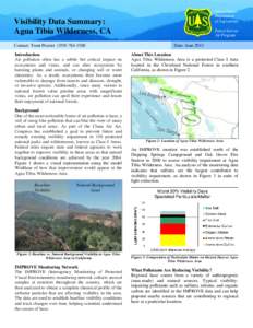 United States Department of Agriculture Visibility Data Summary: Agua Tibia Wilderness, CA