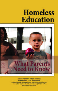 Homeless Education What Parents Need to Know ALEXANDRIA CITY PUBLIC SCHOOLS