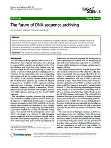 Cochrane et al. GigaScience 2012, 1:2 http://www.gigasciencejournal.com/content[removed]REVIEW  Open Access