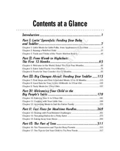 Contents at a Glance Introduction .................................................................1 AL  Part I: Lovin’ Spoonfuls: Feeding Your Baby