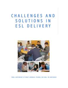 CHALLENGES AND SOLUTIONS IN ESL DELIVERY