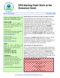 Hazardous waste / United States Environmental Protection Agency / Astrochemistry / Carcinogens / Origin of life / Gowanus Canal / Superfund / National Priorities List / Gowanus /  Brooklyn / Pollution / Environment / Waste