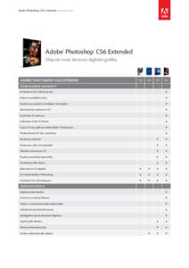 Adobe Photoshop CS6 Extended Srovnání verzí  Adobe® Photoshop® CS6 Extended Objevte nové dimenze digitální grafiky.  Adobe® Photoshop ® CS6 Extended