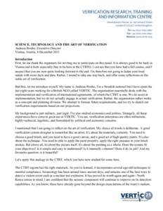 International organizations / 106th United States Congress / VERTIC / Disarmament / Nuclear disarmament / National technical means of verification / Comprehensive Nuclear-Test-Ban Treaty Organization Preparatory Commission / International relations / Arms control / Comprehensive Nuclear-Test-Ban Treaty