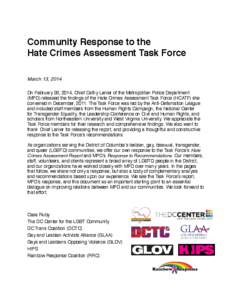 National Center for Transgender Equality / Transphobia / Metropolitan Police Service / Memphis Police Department / Gender / LGBT / National Gay and Lesbian Task Force