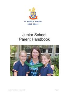 Junior School Parent Handbook Junior School Parent Handbook (KJ issued[removed]Page | 1