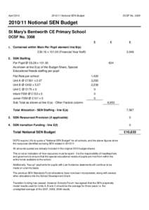 April[removed]Notional SEN Budget DCSF No. 3308