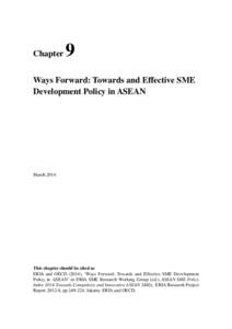 Chapter  9 Ways Forward: Towards and Effective SME Development Policy in ASEAN