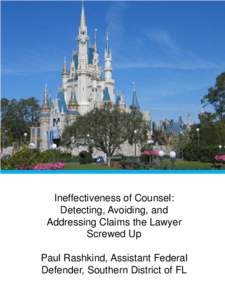 Ineffectiveness of Counsel (Presentation Materials: 1/13 Winning Strategies Seminar)