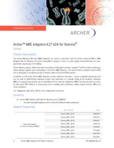 Instructions for Use  Archer™ MBC Adapters A17-A24 for Illumina® SA0042  Product Description