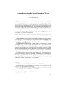 [removed][removed]Bandura ARTICLE / Health Promotion Health Education & Behavior31 2A(April