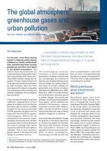 The global atmosphere: greenhouse gases and urban Title pollution By Euan Nisbet1 and Martin Manning2