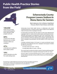 Public Health Practice Stories from the Field NY  Schenectady County