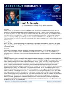 National Aeronautics and Space Administration Lyndon B. Johnson Space Center Houston, TexasMarchJosh A. Cassada