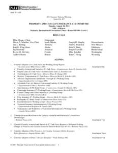 Actuarial science / Jim Donelon / Chaney / John D. Doak / Mike Kreidler / Patient Protection and Affordable Care Act / State governments of the United States / Knowledge / Insurance / Insurance commissioner / Financial economics