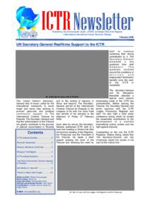ICTR Newsletter Published by the Communication Cluster—ERSPS, Immediate Office of the Registrar United Nations International Criminal Tribunal for Rwanda February 2009