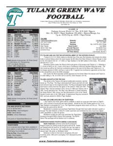 2009 Tulane Game Notes.indd