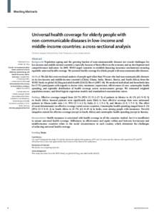 Universal health coverage for elderly people with non-communicable diseases in low-income and middle-income countries: a cross-sectional analysis