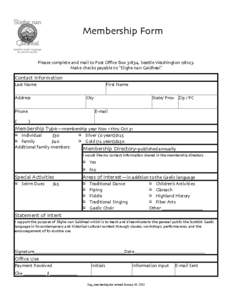 Membership Form Please complete and mail to Post Oﬃce Box 31834, Seattle Washington[removed]Make checks payable to “Slighe nan Gaidheal”