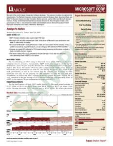 NASDAQ: MSFT  MICROSOFT CORP Report created Jul 9, 2009 Page 1 OF 5