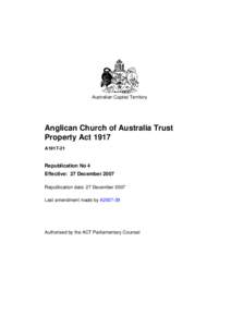 Anglican Church of Australia Trust Property Act 1917