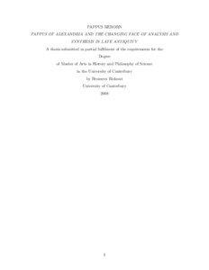 1st millennium BC / Archimedes / Library of Alexandria / Science / Philosophical analysis / Ancient Greek mathematicians / Pappus of Alexandria / Humanities