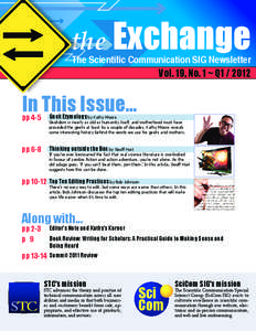 the  Exchange The Scientific Communication SIG Newsletter Vol. 19, No. 1 ~ Q1[removed]