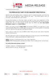    MEDIA RELEASE   Tuesday 22 October 2013