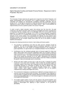 1 In light of short term pressures and longer term trends, how do your proposals for reform ensure the sustainability of the higher education system as a whole