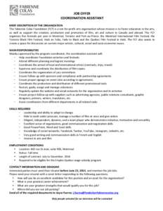    JOB	
  OFFER	
   COORDINATION	
  ASSISTANT	
   	
  