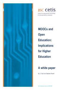 MOOCs and Open Education: Implications for Higher Education