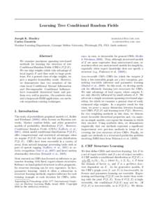 Learning Tree Conditional Random Fields  Joseph K. Bradley  Carlos Guestrin 