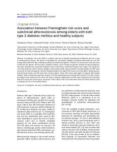 Am J Cardiovasc Dis 2014;4(1):14-19 www.AJCD.us /ISSN:2160-200X/AJCD1311006 Original Article Association between Framingham risk score and subclinical atherosclerosis among elderly with both