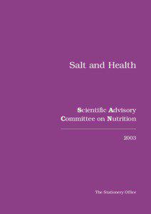 Salt and Health  Scientific Advisory