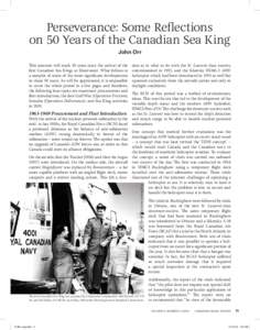 Perseverance: Some Reﬂections on 50 Years of the Canadian Sea King John Orr