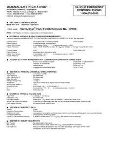 MATERIAL SAFETY DATA SHEET  24 HOUR EMERGENCY RESPONSE PHONE: 