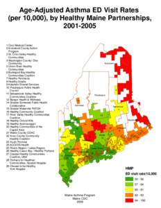 Age-Adjusted Asthma ED Visit Rates (per 10,000), by Healthy Maine Partnerships, [removed]Cary Medical Center 2 Aroostook County Action Program