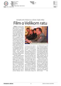 Datum: Medij: Rubrika: Autori: Teme: Naslov: Film o Velikom ratu