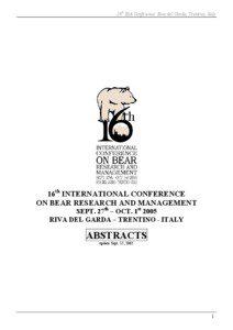 16th IBA Conference. Riva del Garda, Trentino, Italy  16th INTERNATIONAL CONFERENCE