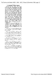 The Farmer and Settler (NSW : [removed]), Friday 24 December 1909, page 12 A GENERAL HEAT WAVE. During, the past four