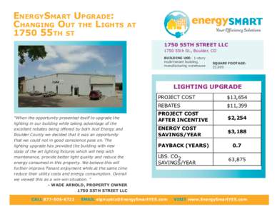 energysmart upgrade: changing out the lights 1750 55th st at 1750 55th street llc