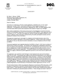 Air pollution in the United States / Mississippi Department of Environmental Quality / Title 40 of the Code of Federal Regulations / Clean Air Act / Government / Submittals / Environment / Environment of the United States / Michigan Department of Environmental Quality / United States Environmental Protection Agency