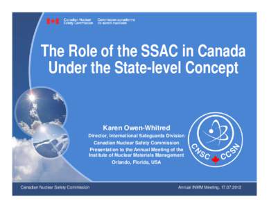 The Role of the SSAC in Canada Under the State-level Concept