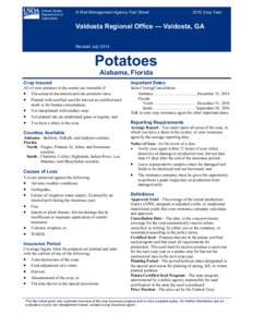 Potato Crop Insurance in the Valdosta Region
