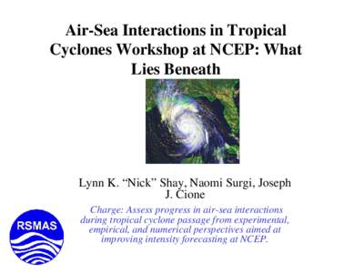 SYNOPTIC OCEAN/ATMOSPHERE MEASUREMENTS IN HURRICANES ISIDORE AND LILI