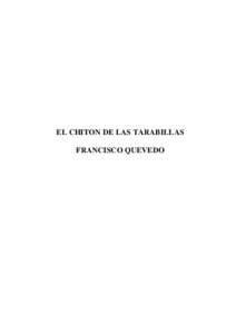 EL CHITON DE LAS TARABILLAS FRANCISCO QUEVEDO Editado por  elaleph.com
